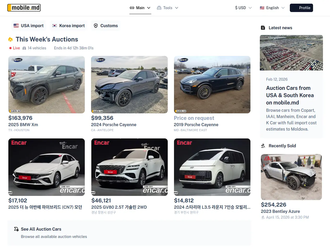 Mobile.md automotive platform built by UIMIRE